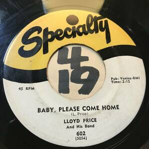 試聴 ジャンプ・ブルース/ルーツ・スカ’57 LLOYD PRICE BABY, PLEASE COME HOME 両面VG++ SOUNDS EX Quick Beat Bouncer の画像1