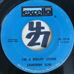 試聴 LIGHTNIN’ SLIM LOVE ME MAMA VG++ SOUNDS EX/ I’M A ROLLIN’ STONE VG++の画像2