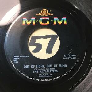 試聴 ガールグループ45 THE ROYALETTES OUT OF SIGHT, OUT OF MIND EX+ / IT’S GONNA TAKE A MIRACLE VG++ SOUNDS EX 