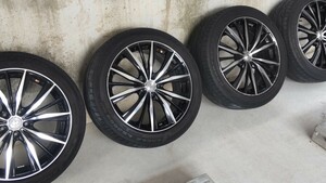 アルファード等　タイヤ付レオニス19インチアルミホイール4本セット　19×8J　114.3　5穴　タイヤ　グッドイヤー245/45R19　2017年製　