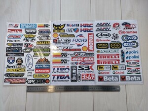 レーシングステッカー　約70枚セット（3シート分）バイクステッカー　車ステッカー　motoGP カーステッカー　工具箱　ガレージ　Bike