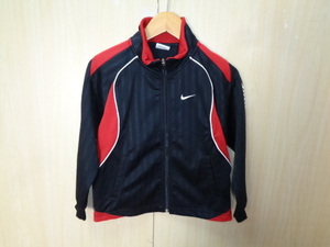 b849◆NIKE トレーニングジャージ◆ナイキ キッズ サイズXXS ブラック/レッド ワンポイント トラックジャケット ゆうパケット発送 6C