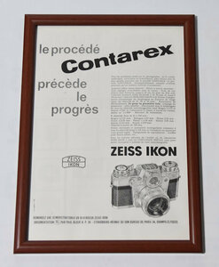 ZEISS IKON　CONTAREX １９６１年　フランス語オリジナル広告　額付