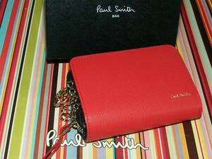 *212-R* new goods regular Paul Smith popular stripe CB key case + coin inserting 