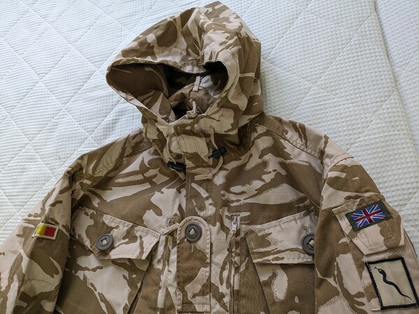 【美品】イギリス軍 実物 CS95 デザート 迷彩 DPM Wind Proof Smock パーカー ジャケット 160 / 104 UK ユーロ ミリタリー アウトドア