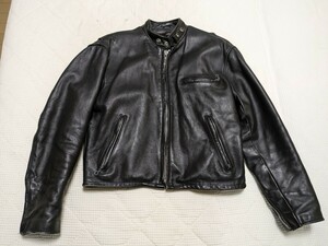 【美品 ライナー付き】 Schott シングル ライダースジャケット 42 641E ビンテージ 本革 牛革 