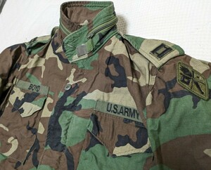 【美品 ウッドランド 迷彩 最初年】 米軍 実物 US Army 1982 3rd M-65 フィールド ジャケット Medium Short M-S ビンテージ ブラスジッパー