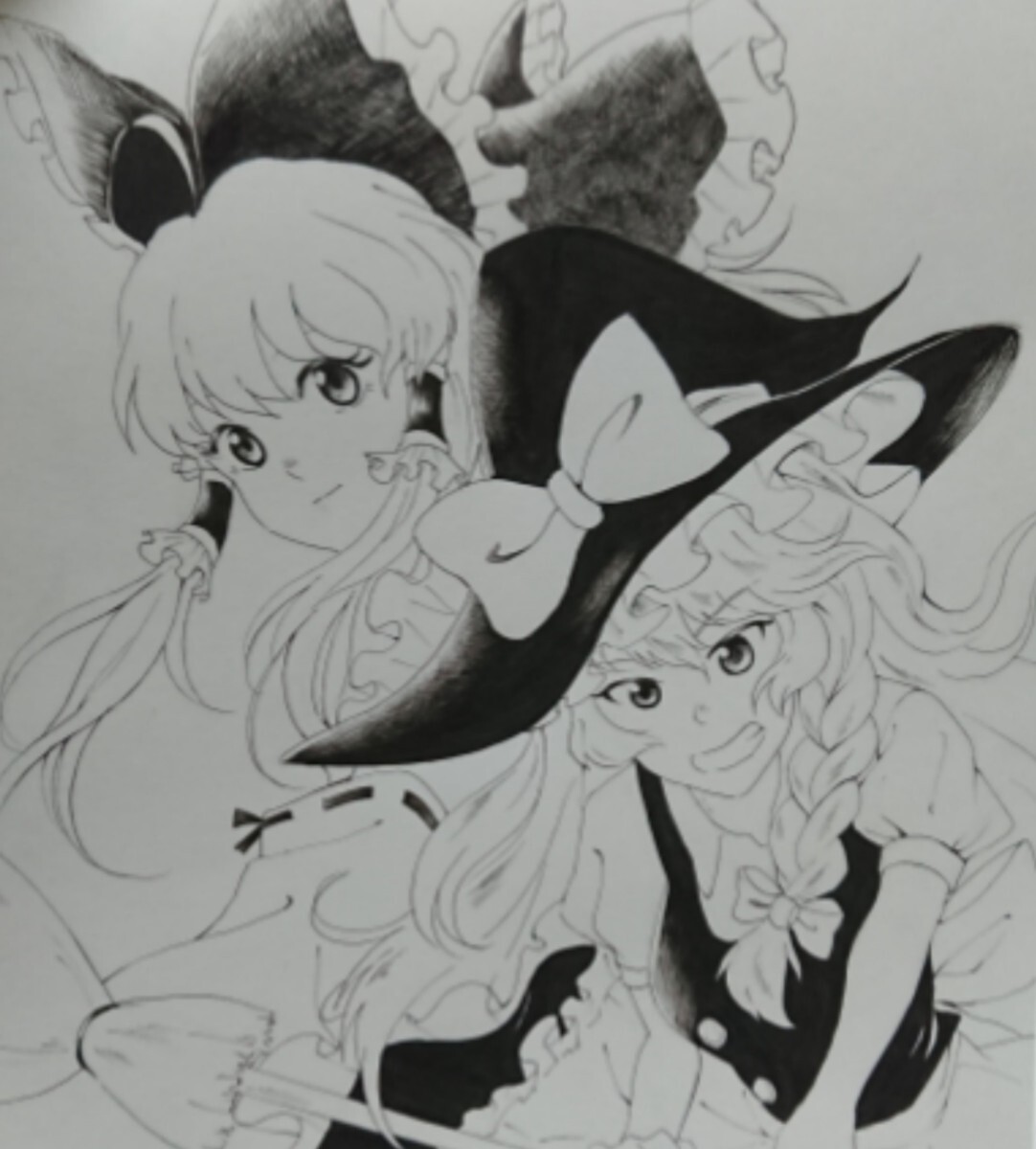Hand-drawn illustration Touhou monochrome [A4], doujinshi, By title, Touhou Project