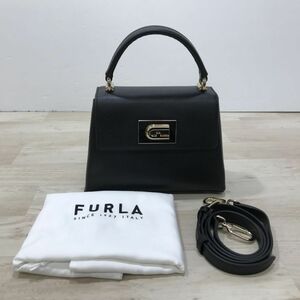 FURLA フルラ 1927 トップハンドル レザー ミニバッグ 2WAY ハンドバッグ ショルダー 黒 ブラック[C2066]