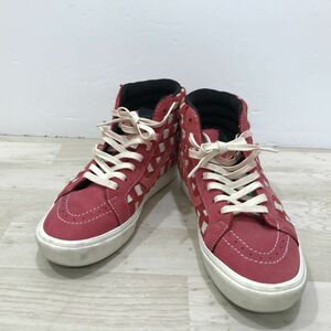 VANS バンズ Comfy CUSH sk8 hi チェック レッド スウェード Size:27㎝[C1353]