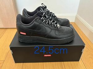 【中古】ナイキ エア フォース 1 LOW/supreme NIKE AIR FORCE 1LOW シュプリーム ブラック 黒 エアフォース 24.5cm US6.5