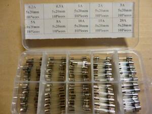 ** small size glass tube fuse total 100ps.@ assortment φ5x20mm 10 kind each 10ps.@**