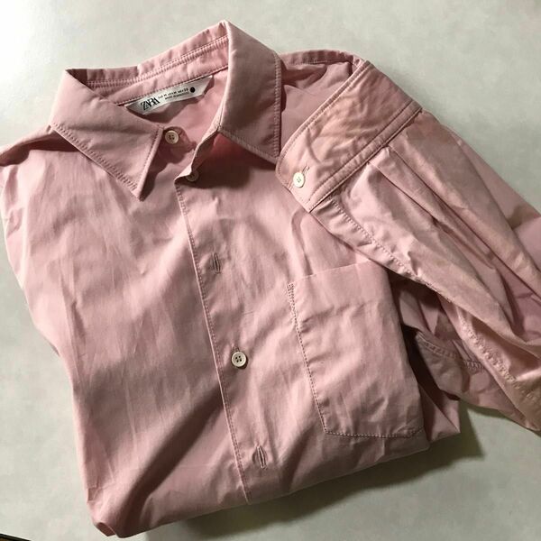 ZARA ザラ シャツ 淡いピンク size:M