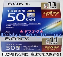 ★送料無料★ ６倍速！ソニー １回録画用 ブルーレイ 50GB（44枚セット） BD-R DL（11BNR2VMPS6）SONY 記録メディア 新品未開封_画像2