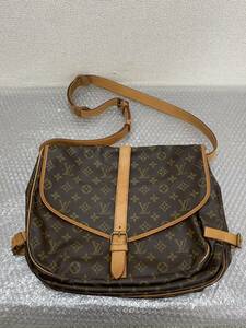 LOUIS VUITTON/LV/ルイヴィトン/モノグラム/ソミュール35/ショルダーバッグ/カバン/鞄/レザー/ベルト/ブラウン/8903ML/0308e