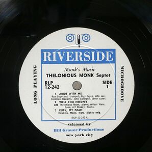 THELONIOUS MONK SEPTET/MONK’S MUSIC/RIVERSIDE RLP12242 LPの画像2