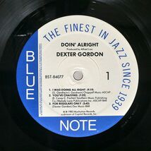 米 DEXTER GORDON/DOIN’ ALLRIGHT/BLUE NOTE BST84077 LP_画像2