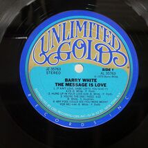 米 BARRY WHITE/MESSAGE IS LOVE/UNLIMITED GOLD JZ35763 LP_画像2