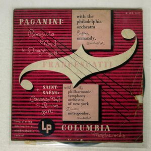 HENRYK SZERYNG/PAGANINI: CONCERTO NO. 1 IN D MAJOR, OP. 6 + SAINT-SANS: CONCERTO NO. 3 IN B MINOR, OP. 61/COLUMBIA MASTERWORKS WL