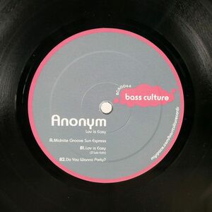 ANONYM/LOV IS EASY/BASSCULTURE BCR0066 12