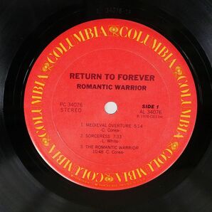 米 RETURN TO FOREVER/ROMANTIC WARRIOR/COLUMBIA PC34076 LPの画像2