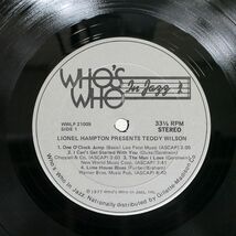 米 TEDDY WILSON/LIONEL HAMPTON PRESENTS/WHO’S WHO IN JAZZ WWLP21009 LP_画像2