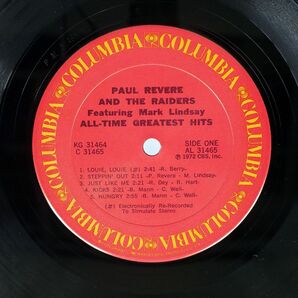 PAUL REVERE & THE RAIDERS/ALL-TIME GREATEST HITS/COLUMBIA CG31464, KG31464 LPの画像2