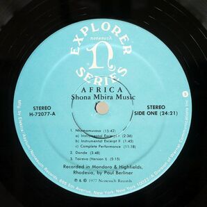 SHONA/AFRICA - SHONA MBIRA MUSIC/NONESUCH H72077 LPの画像2