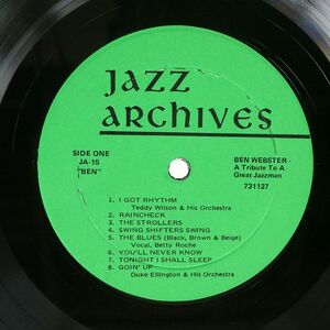 米 BEN WEBSTER/A TRIBUTE TO A GREAT JAZZMAN/JAZZ ARCHIVES JA15 LP