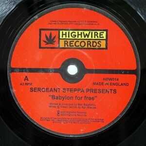 SERGEANT STEPPA/BABYLON FOR FREE / RUN TO THE DEVIL/HIGHWIRE HGW014 12