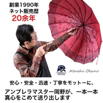 傘 レディース 長傘 前原光榮商店 カーボン 16本骨 雨傘 無地 寒竹手元 TRAD-16-Carbon ブラック_画像9