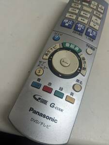 【FKB-6-175】 Panasonic DVD/テレビ リモコン EUR7658Y20 「DMR-XW50/DMR-XW30/DMR-EX550/他」通電するボタンもあり・ジャンク