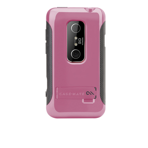 CM015754 HTC EVO 3D POP Hybrid Seamless Case Pink/Grey