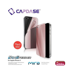 即決・送料込) CAPDASE iPhone 4S/4 BodiFender Red Mira 「レッド・グラス・ミラー」 本体保護フィルム