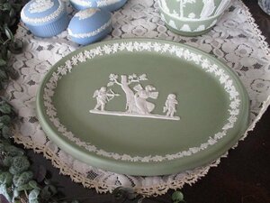 ■店頭価格￥９９００■wedgwood２３ウェッジウッド ジャスパーウェア・プレートグリーン ■英国