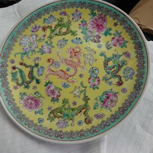  景徳鎮　　皿　径約22cm　置物　装飾　収蔵　コレクション 骨董品 アンティーク 中華人民共和国