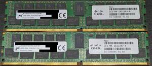 MICRON PC4-2400T DDR4 19200 32GB 2Rx4 2枚セット 64GB Registered RDIMM ECC CISCO UCS-MR-1X322RV-A 15-104065-01