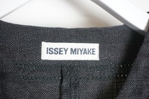 希少 美品12SS ISSEY MIYAKE MEN イッセイミヤケ メン ノーカラー リネン ベースボール シャツ 長袖ジャケット黒Mビンテージ 本物226O▲_画像7