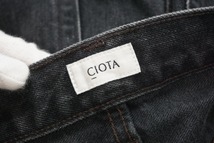 美品 CIOTA シオタ スビンコットン 13.5oz テーパード デニム パンツ NPTM-2TP 黒灰 サイズ32 本物 310O▲_画像4