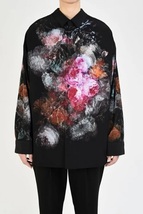 美品 20SS LAD MUSICIAN ラッドミュージシャン DECHINE INKJET FLOWER BACK-FRONT SHIRT 花柄 デシン フラワー シャツ 長袖 44黒1117N▲_画像8