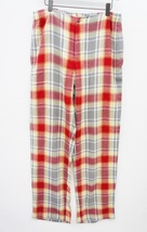 美品23AW UNUSEDアンユーズド RAYON CHECK PANTS レーヨン チェック イージー パンツ UW1108 赤1223N▲_画像1