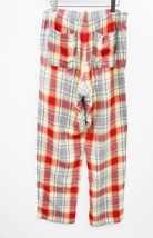 美品23AW UNUSEDアンユーズド RAYON CHECK PANTS レーヨン チェック イージー パンツ UW1108 赤1223N▲_画像2