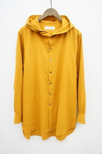 美品20AW prasthana プラスターナ Strings Hooded Shirt ストリング フード 長袖シャツ P-1101001 マスタード 212O▲