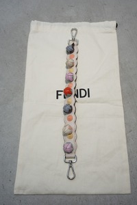 極美品 正規 FENDI フェンディ FLOWERLAND STRAP YOU フラワー ランド ミニ ストラップ ユー 花柄 バッグ アクセサリー 本物 1226N▲