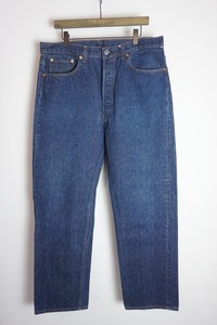 美品 80～90s ビンテージ Levi's リーバイス 501 501-0000デニム パンツ ジーンズ レギュラー 股割り USA製 90年製 濃紺 W38×L32 324O14▲