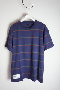 美品 21SS Descendant ディセンダント BORDER CREW NECK SS ボーダー クルーネック Tシャツ 半袖 カットソー 211ATDS-CSM11 紺1本物326O▲