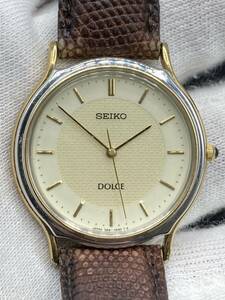 【2280】SEIKO DOLCE 5E61-0A20 セイコー ドルチェ ゴールド文字盤 メンズ腕時計 動作未確認