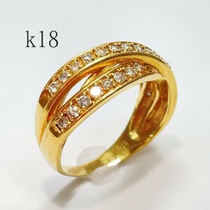 美品 K18 ダイヤモンド リング 約12号 約4.9g 指輪 GOLD ゴールド 18金 750 18K ダイヤ 貴金属 刻印 レディース アクセサリー エタニティ