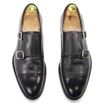 即決 イタリア製 HILTON 40 ダブルモンクストラップ ヒルトン メンズ 黒 ブラック 本革 ビジネス 本皮 ドレスシューズ 革靴 通勤 紳士靴_画像6
