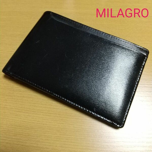 MILAGRO ミラグロ トラベル ウォレット レザー 財布 ブラック カードケース